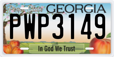GA license plate PWP3149