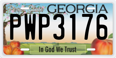 GA license plate PWP3176