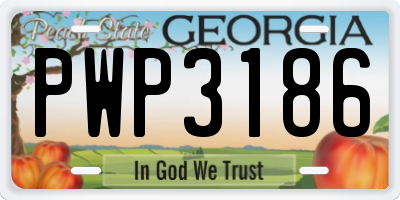 GA license plate PWP3186