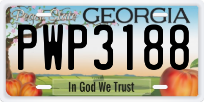 GA license plate PWP3188