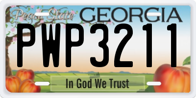 GA license plate PWP3211