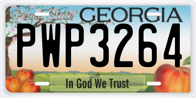 GA license plate PWP3264