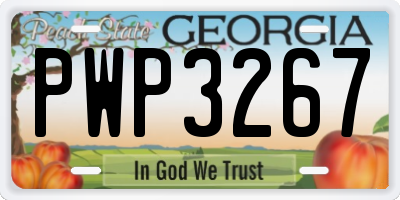 GA license plate PWP3267