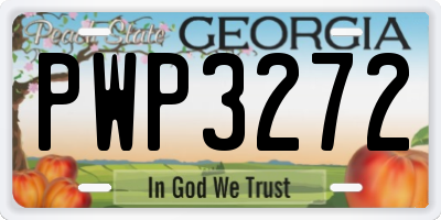 GA license plate PWP3272