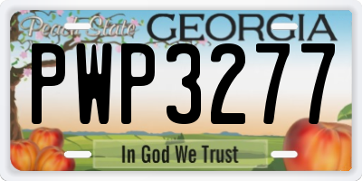 GA license plate PWP3277