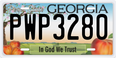 GA license plate PWP3280