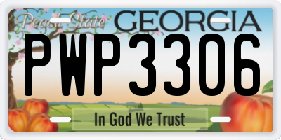 GA license plate PWP3306