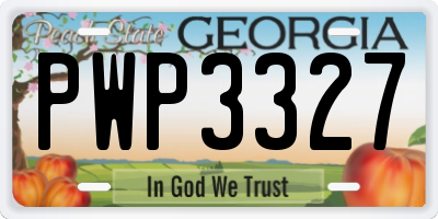 GA license plate PWP3327