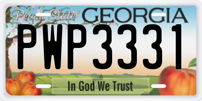 GA license plate PWP3331