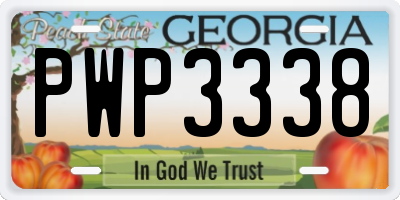 GA license plate PWP3338