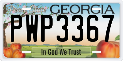 GA license plate PWP3367