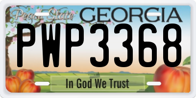 GA license plate PWP3368