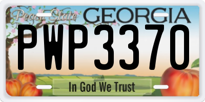 GA license plate PWP3370