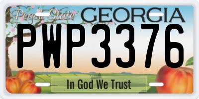 GA license plate PWP3376