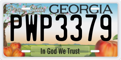 GA license plate PWP3379