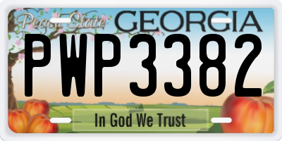 GA license plate PWP3382