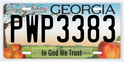 GA license plate PWP3383