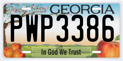 GA license plate PWP3386