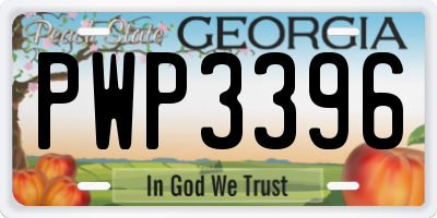 GA license plate PWP3396
