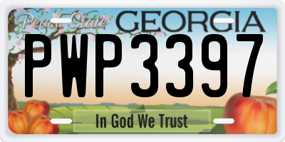 GA license plate PWP3397