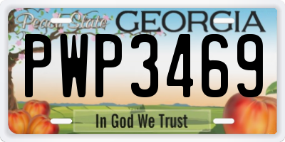 GA license plate PWP3469