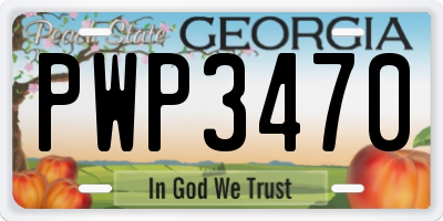 GA license plate PWP3470