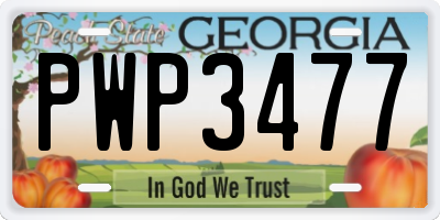 GA license plate PWP3477