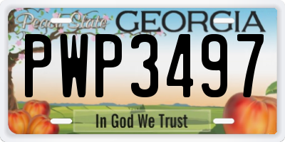 GA license plate PWP3497