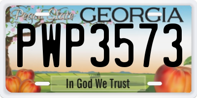 GA license plate PWP3573
