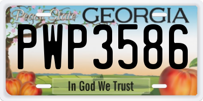 GA license plate PWP3586