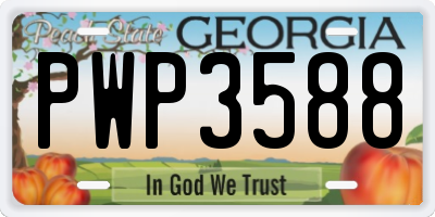 GA license plate PWP3588