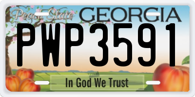 GA license plate PWP3591