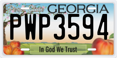 GA license plate PWP3594