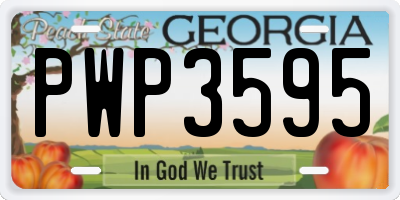 GA license plate PWP3595