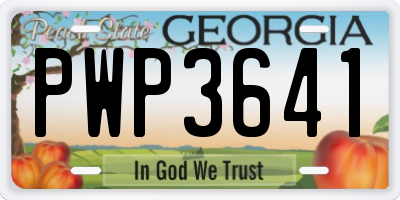 GA license plate PWP3641