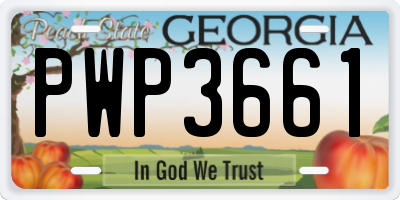 GA license plate PWP3661