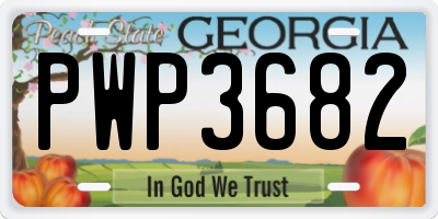 GA license plate PWP3682