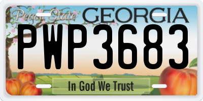 GA license plate PWP3683
