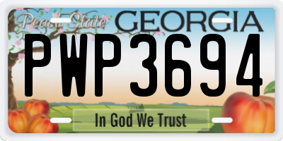GA license plate PWP3694