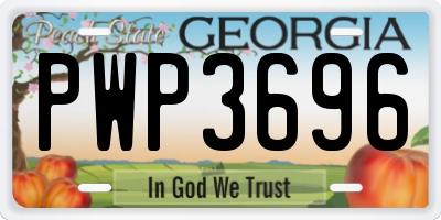GA license plate PWP3696