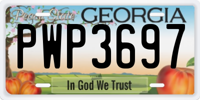GA license plate PWP3697