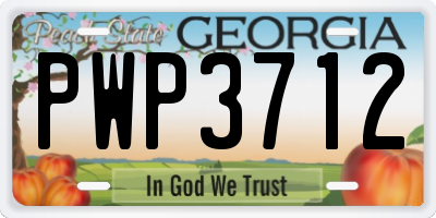 GA license plate PWP3712