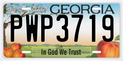 GA license plate PWP3719