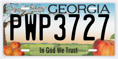 GA license plate PWP3727