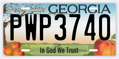 GA license plate PWP3740