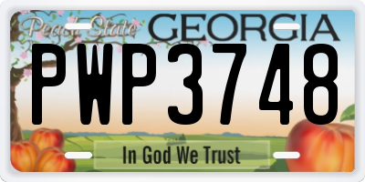 GA license plate PWP3748