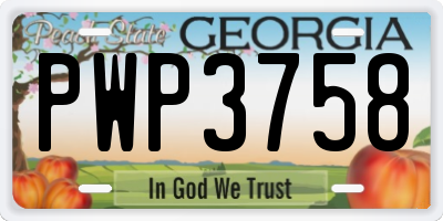 GA license plate PWP3758