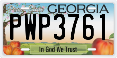 GA license plate PWP3761