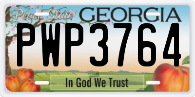 GA license plate PWP3764