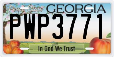 GA license plate PWP3771